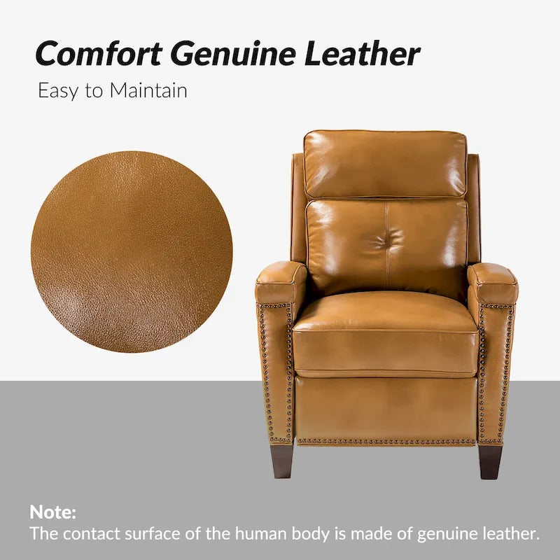 Fauteuil inclinable moderne en cuir véritable à dossier inclinable