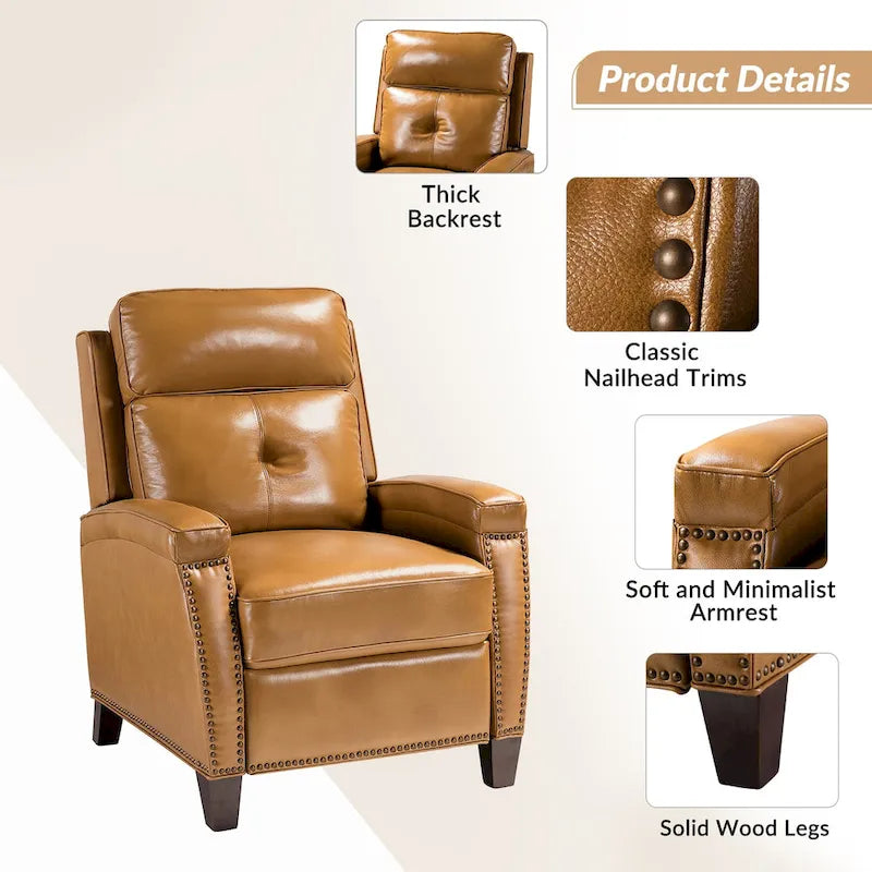 Fauteuil inclinable moderne en cuir véritable à dossier inclinable