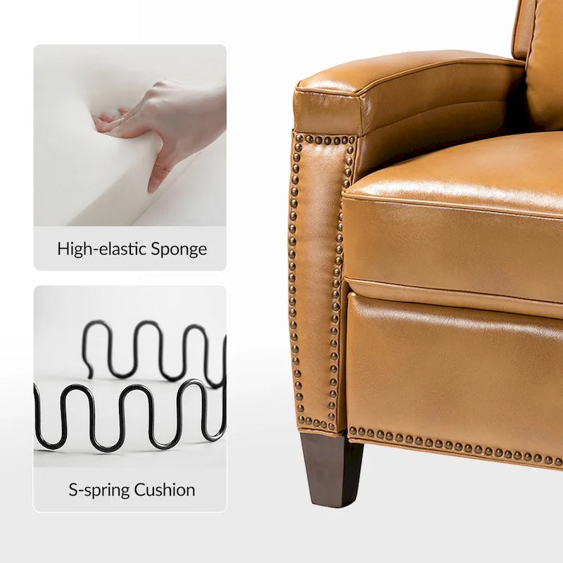 Fauteuil inclinable moderne en cuir véritable à dossier inclinable
