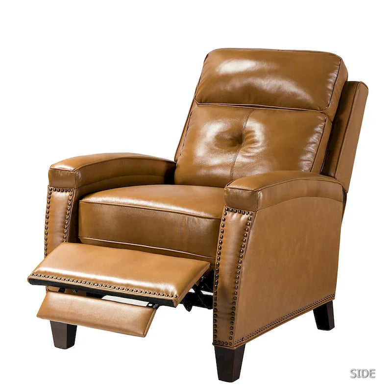 Fauteuil inclinable moderne en cuir véritable à dossier inclinable