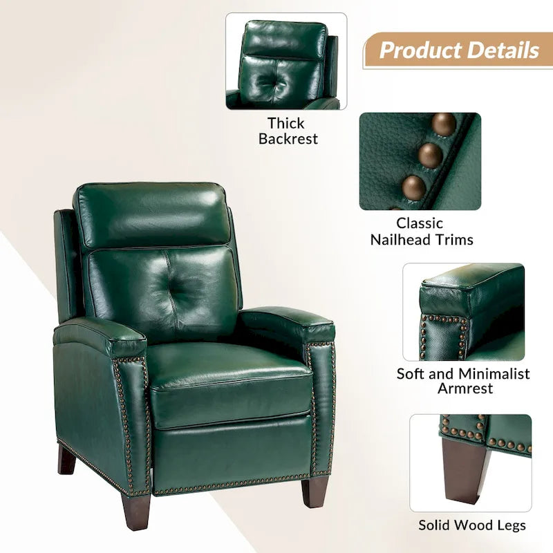Fauteuil inclinable moderne en cuir véritable à dossier inclinable