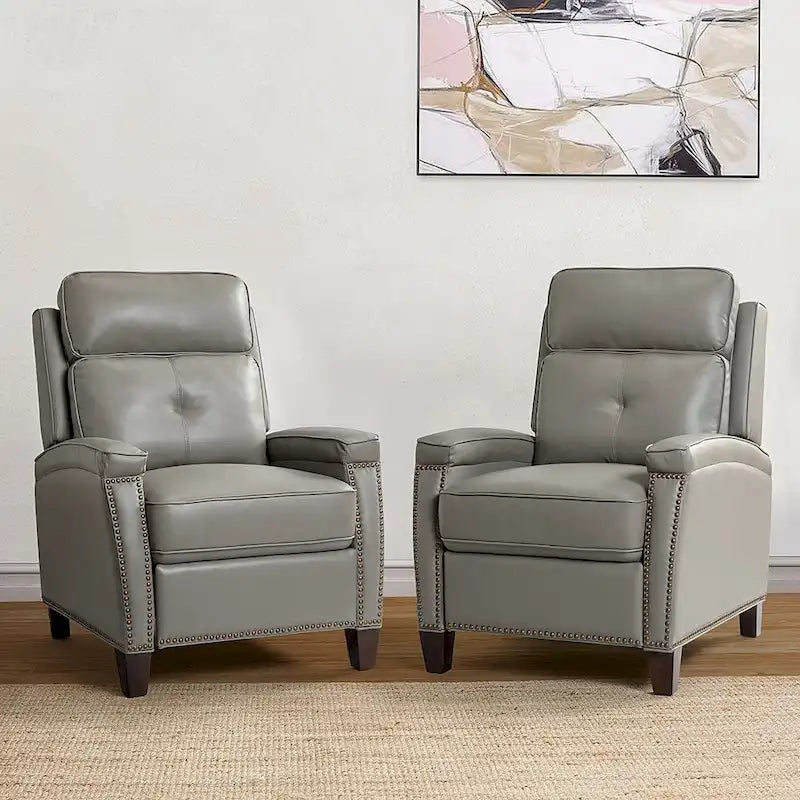 Fauteuil inclinable moderne en cuir véritable à dossier inclinable