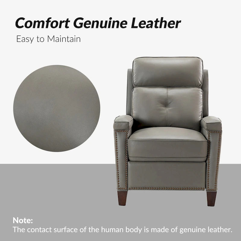 Fauteuil inclinable moderne en cuir véritable à dossier inclinable