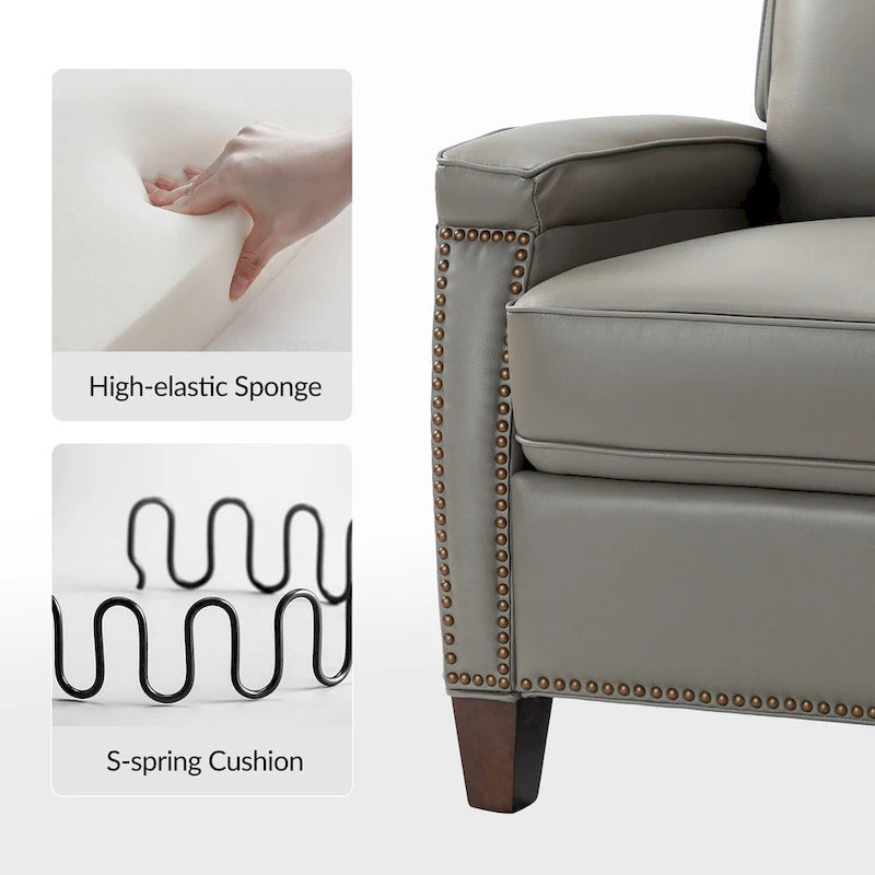 Fauteuil inclinable moderne en cuir véritable à dossier inclinable