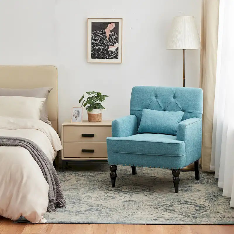 Fauteuil capitonné avec accoudoirs