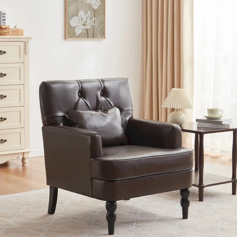 Fauteuil capitonné avec accoudoirs