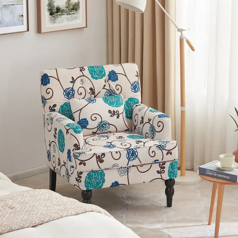 Fauteuil capitonné avec accoudoirs