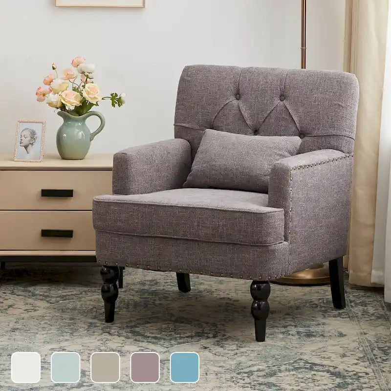 Fauteuil capitonné avec accoudoirs