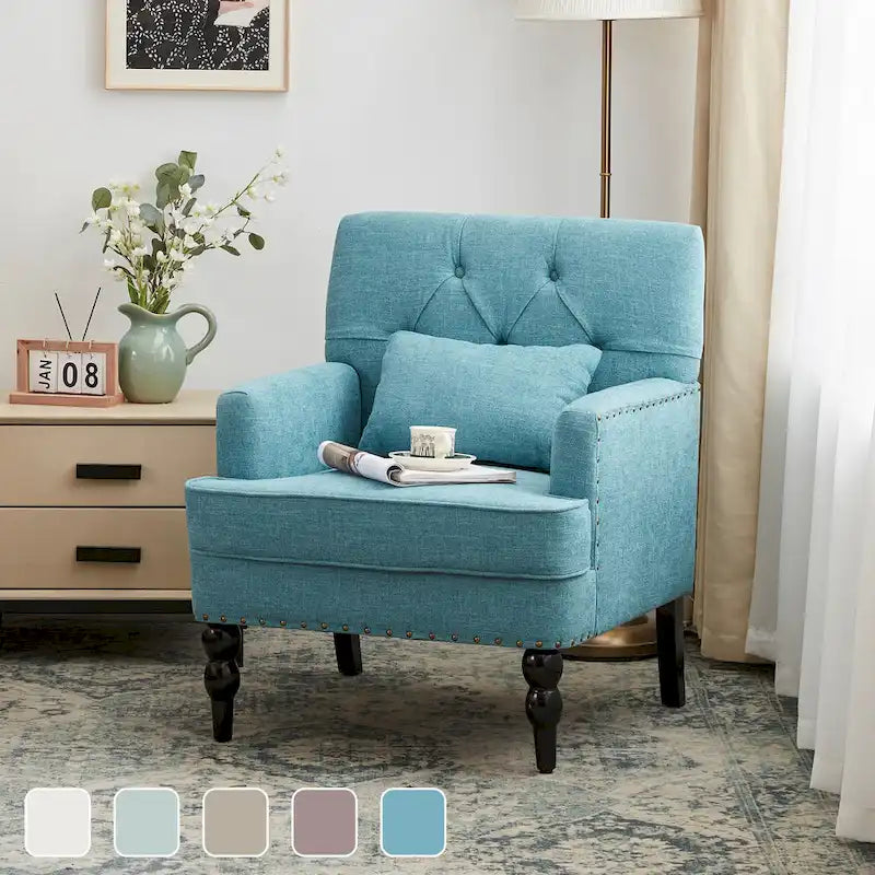 Fauteuil capitonné avec accoudoirs
