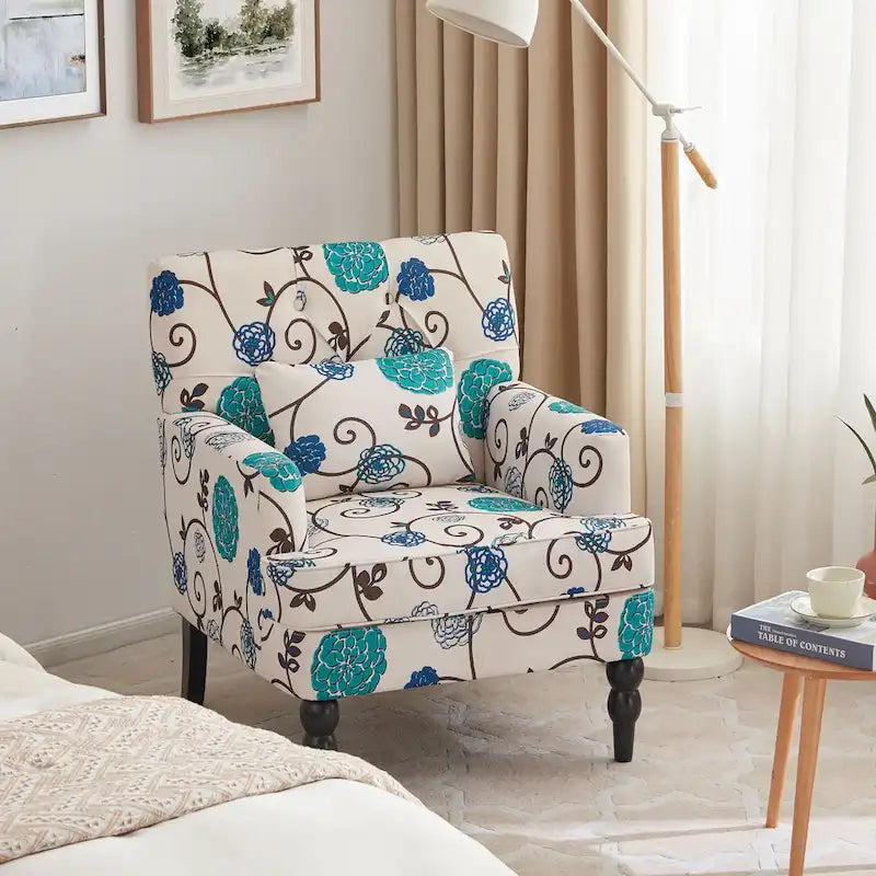 Fauteuil capitonné avec accoudoirs