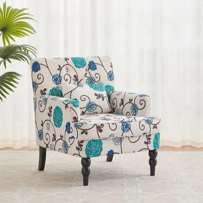 Fauteuil capitonné avec accoudoirs