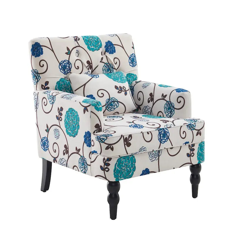 Fauteuil capitonné avec accoudoirs