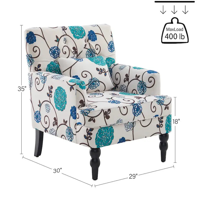 Fauteuil capitonné avec accoudoirs