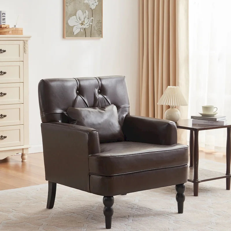 Fauteuil capitonné avec accoudoirs