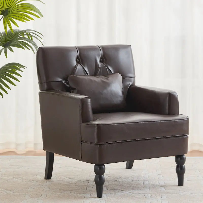 Fauteuil capitonné avec accoudoirs