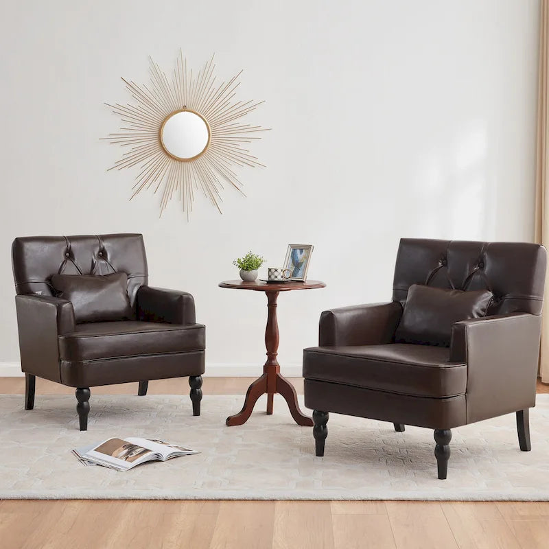 Fauteuil capitonné avec accoudoirs