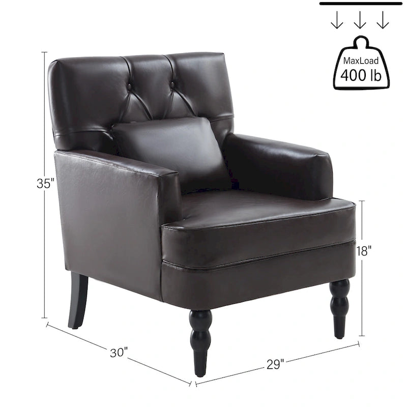 Fauteuil capitonné avec accoudoirs