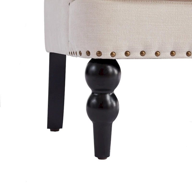 Fauteuil capitonné avec accoudoirs