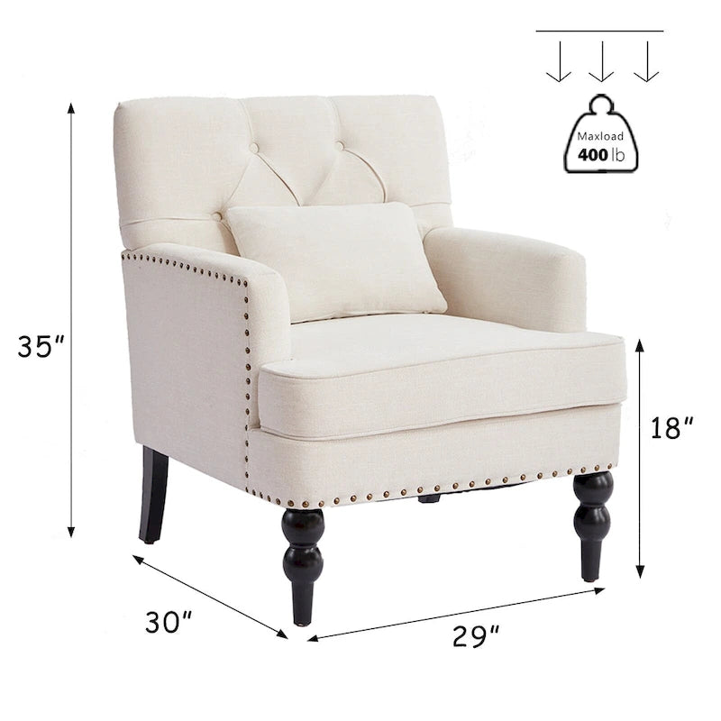 Fauteuil capitonné avec accoudoirs