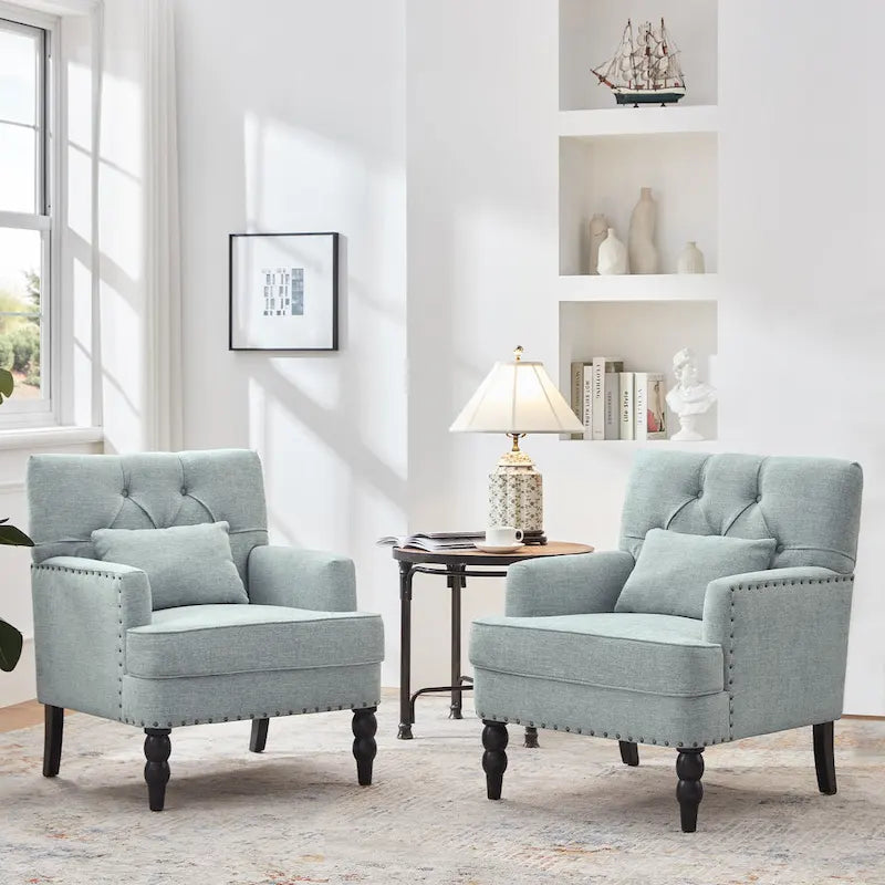 Fauteuil capitonné avec accoudoirs