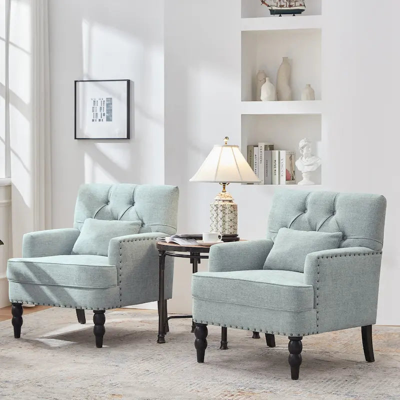 Fauteuil capitonné avec accoudoirs