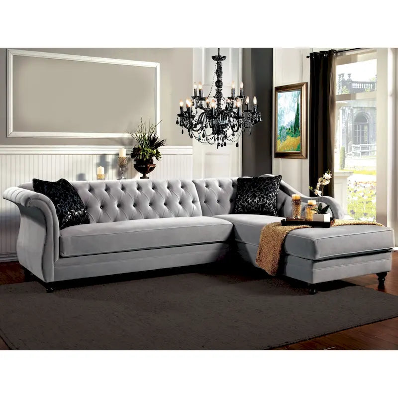 Canapé modulaire de style moderne avec revêtement en velours