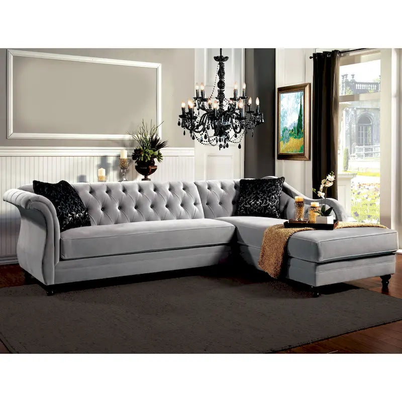 Canapé modulaire de style moderne avec revêtement en velours
