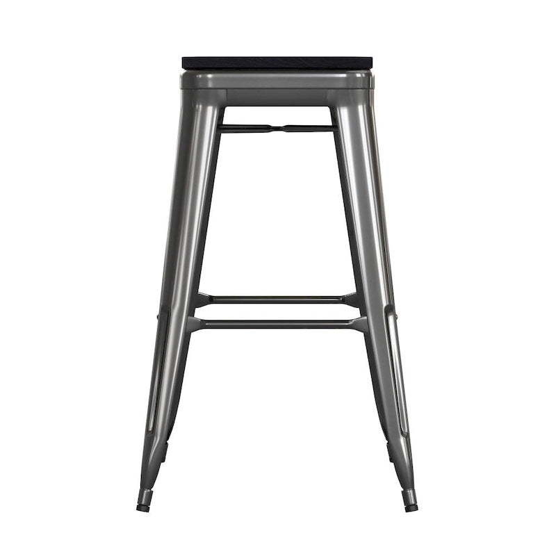 Tabouret de bar sans dossier avec assise en polyrésine