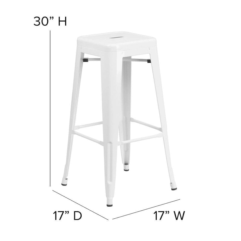 Tabouret de bar sans dossier avec assise en polyrésine