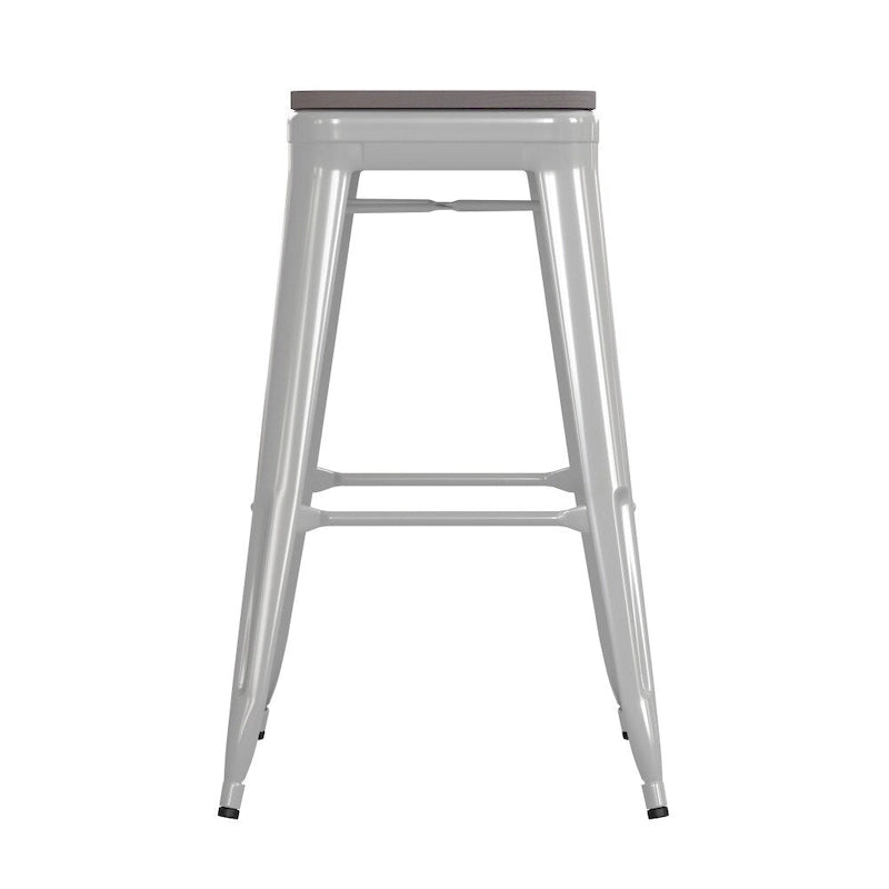 Tabouret de bar sans dossier avec assise en polyrésine