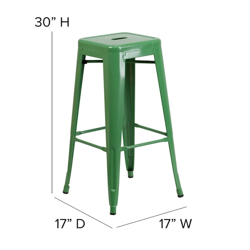 Tabouret de bar sans dossier avec assise en polyrésine