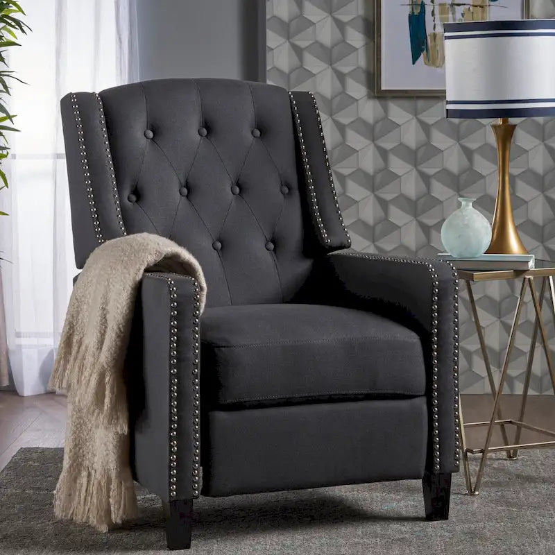 Fauteuil inclinable en tissu capitonné