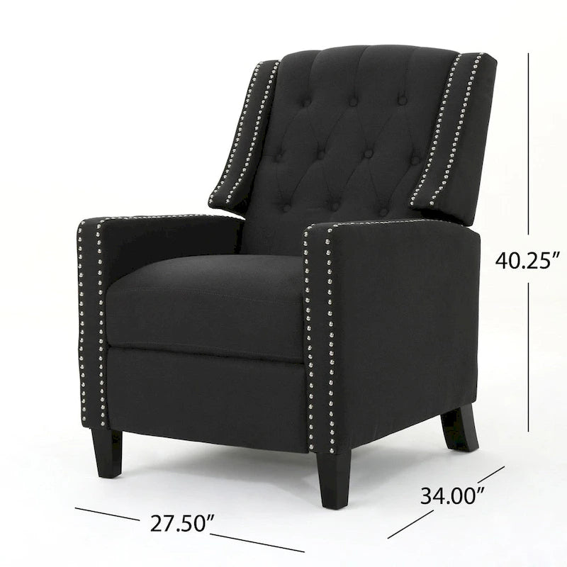 Fauteuil inclinable en tissu capitonné
