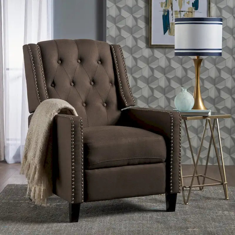 Fauteuil inclinable en tissu capitonné