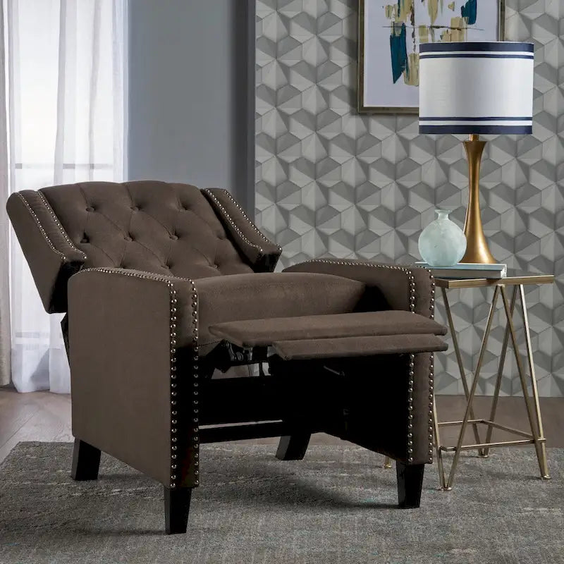 Fauteuil inclinable en tissu capitonné