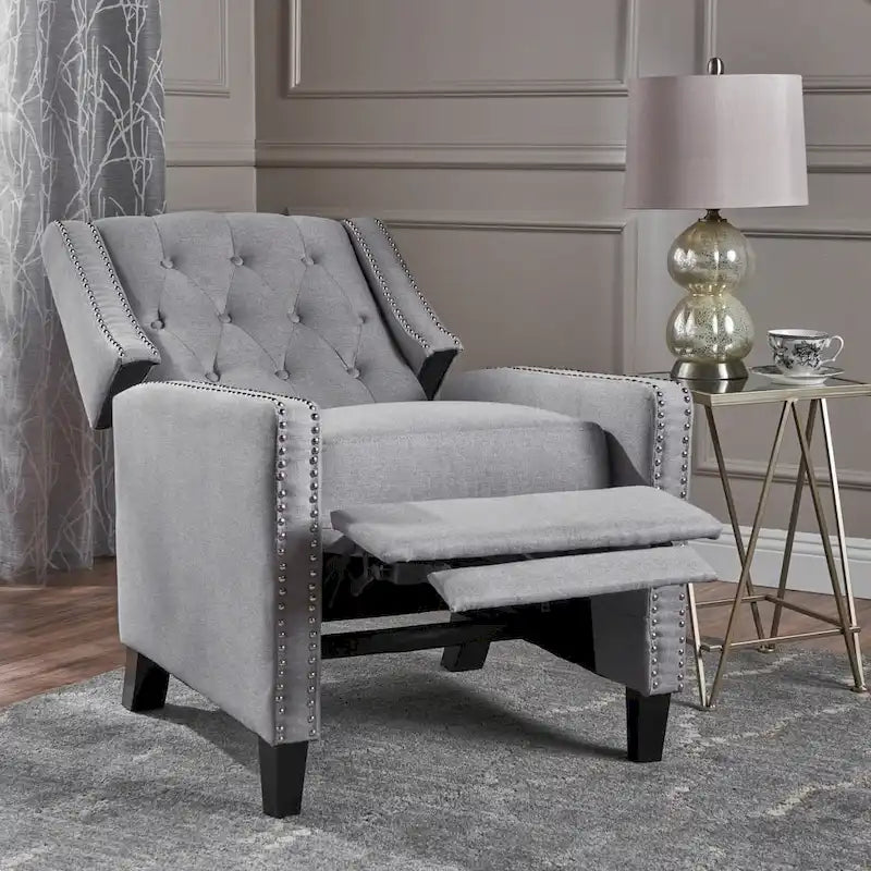 Fauteuil inclinable en tissu capitonné