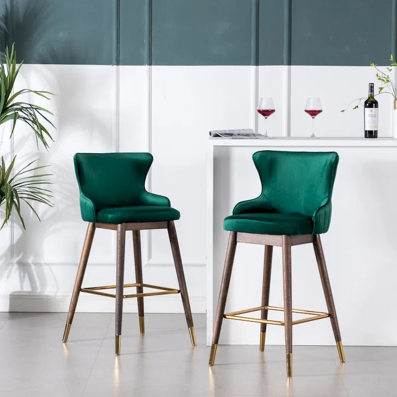 Tabourets de bar à oreilles en tissu