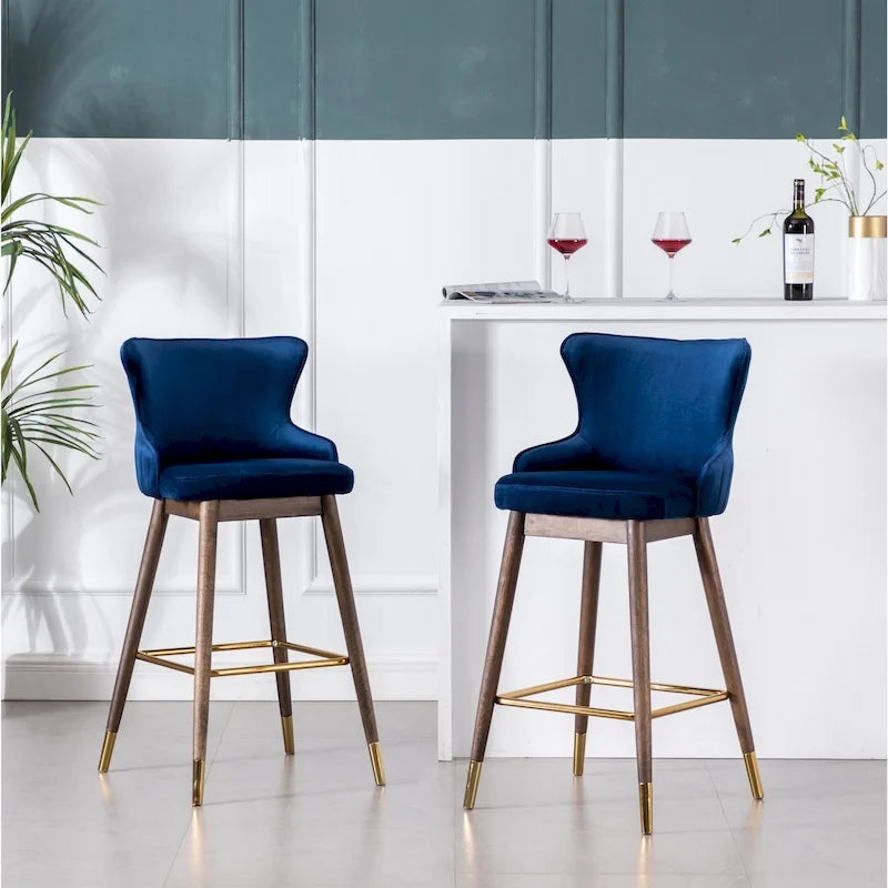 Tabourets de bar à oreilles en tissu