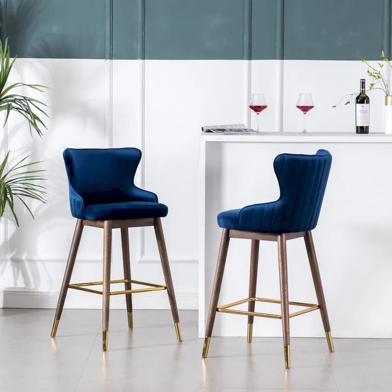 Tabourets de bar à oreilles en tissu
