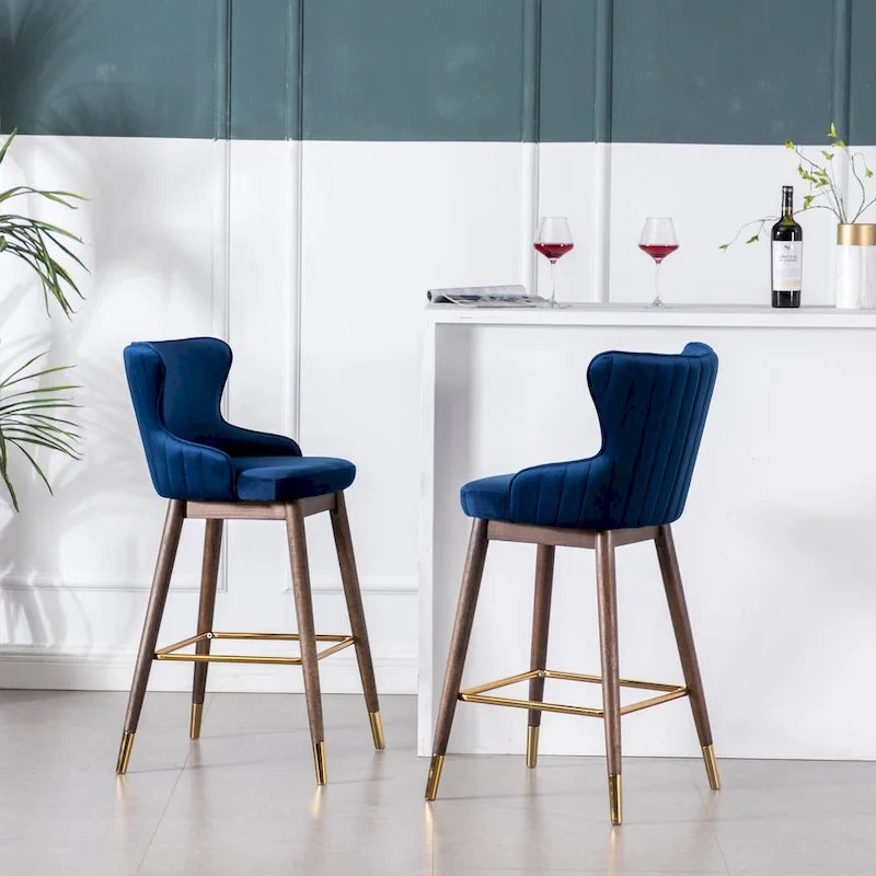 Tabourets de bar à oreilles en tissu