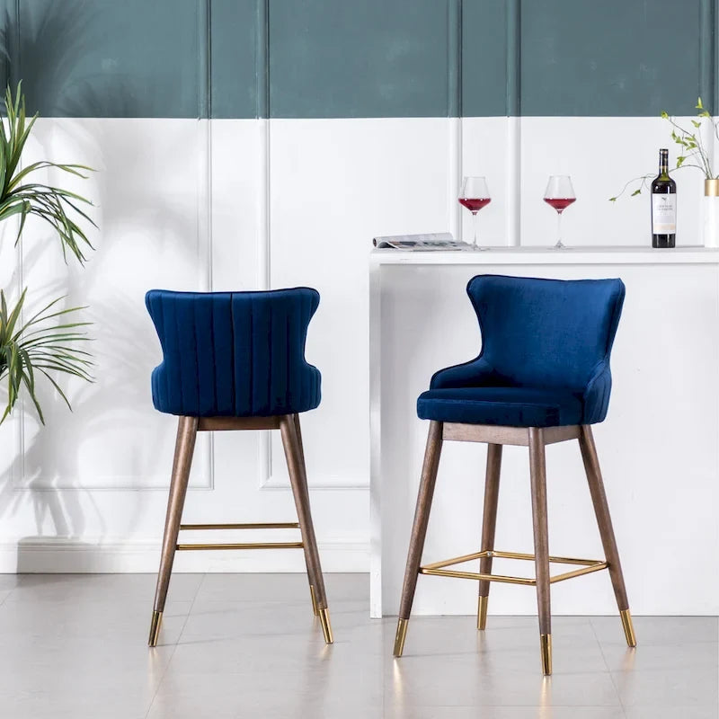 Tabourets de bar à oreilles en tissu