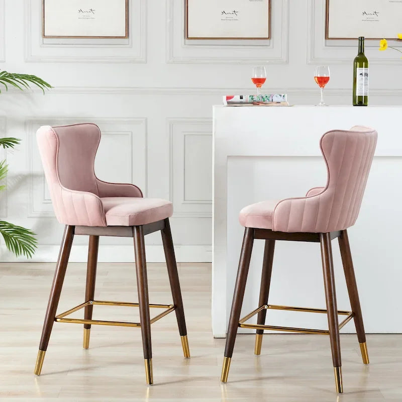 Tabourets de bar à oreilles en tissu