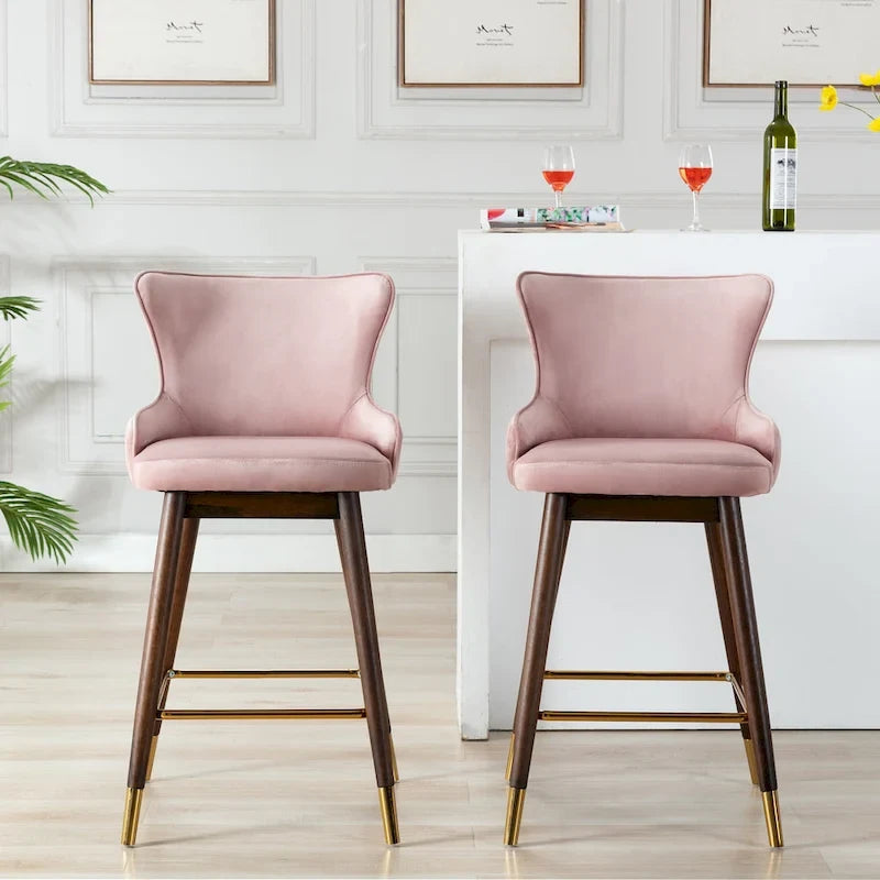 Tabourets de bar à oreilles en tissu
