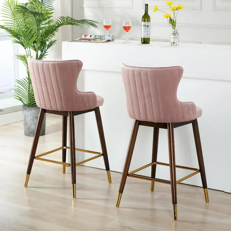 Tabourets de bar à oreilles en tissu