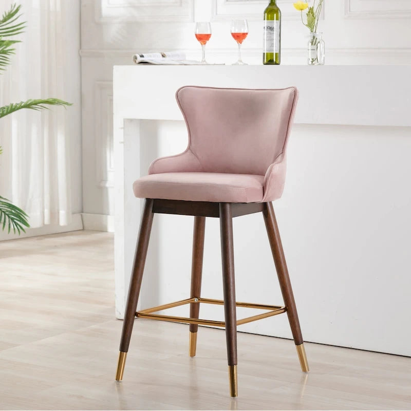 Tabourets de bar à oreilles en tissu