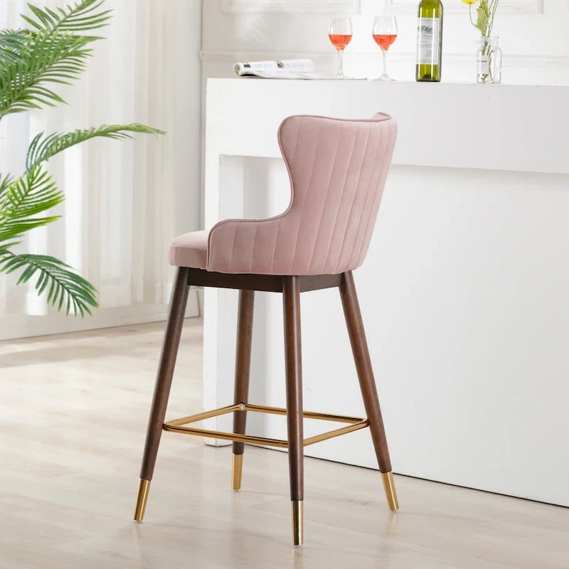 Tabourets de bar à oreilles en tissu