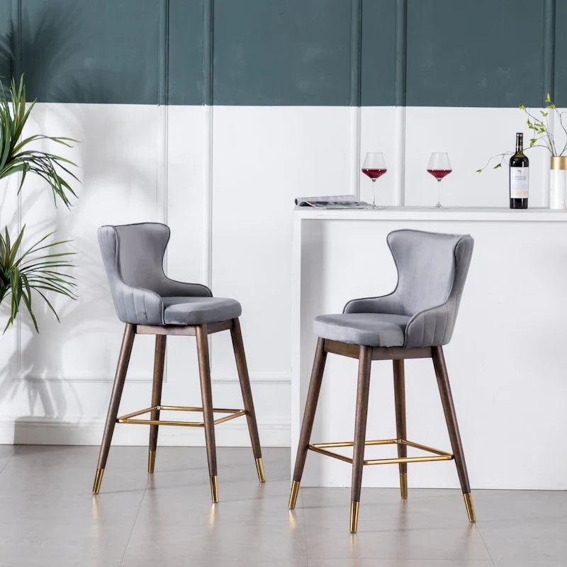 Tabourets de bar à oreilles en tissu