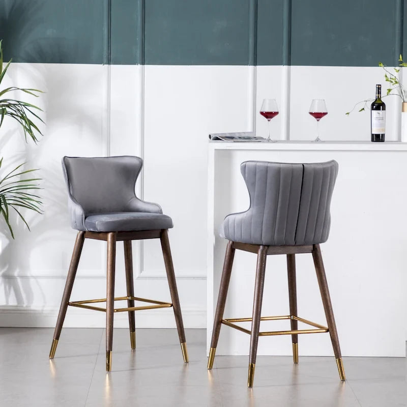 Tabourets de bar à oreilles en tissu