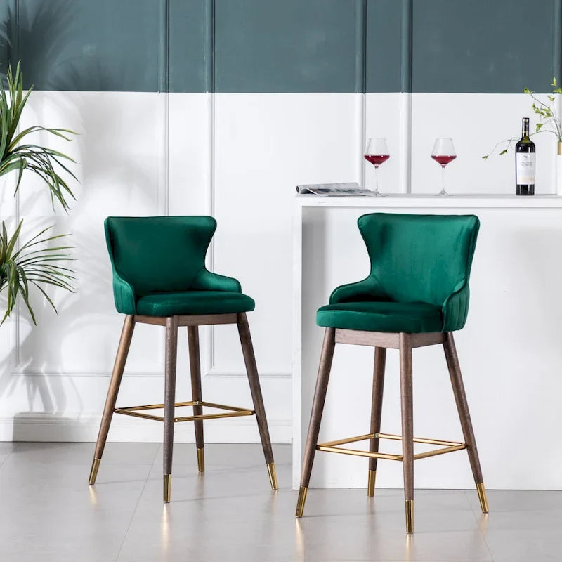 Tabourets de bar à oreilles en tissu