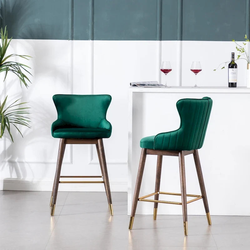 Tabourets de bar à oreilles en tissu